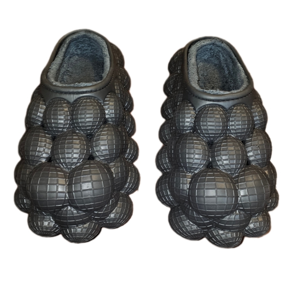 Unisex Round Toe Flat Platform Bubble Winter Slippers
